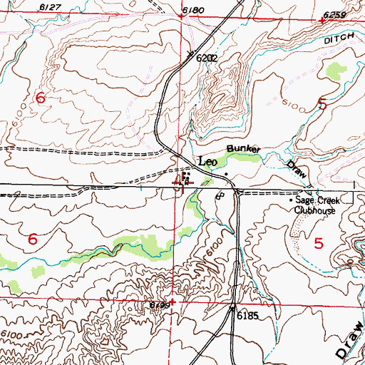 Topographic Map of Leo, WY