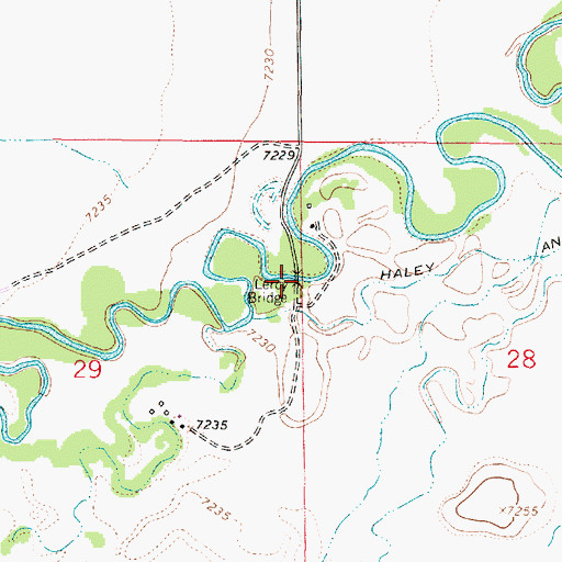 Topographic Map of Leroy Bridge, WY