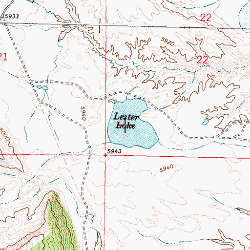 Topographic Map of Lester Lake, WY