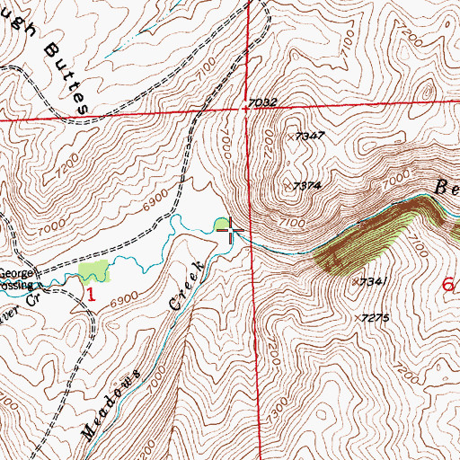 Topographic Map of Level Meadows Creek, WY