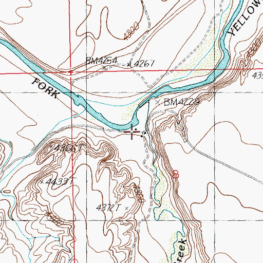 Topographic Map of Lewellen Ranch, WY