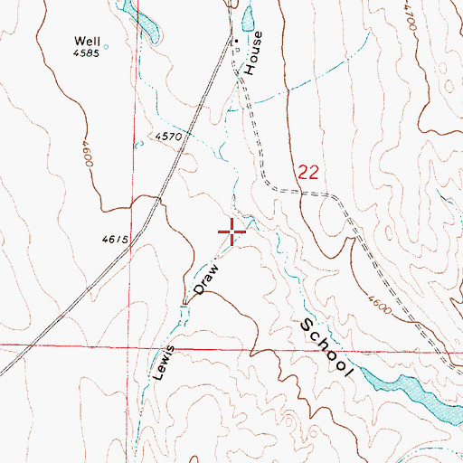 Topographic Map of Lewis Draw, WY