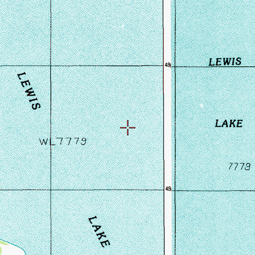 Topographic Map of Lewis Lake, WY