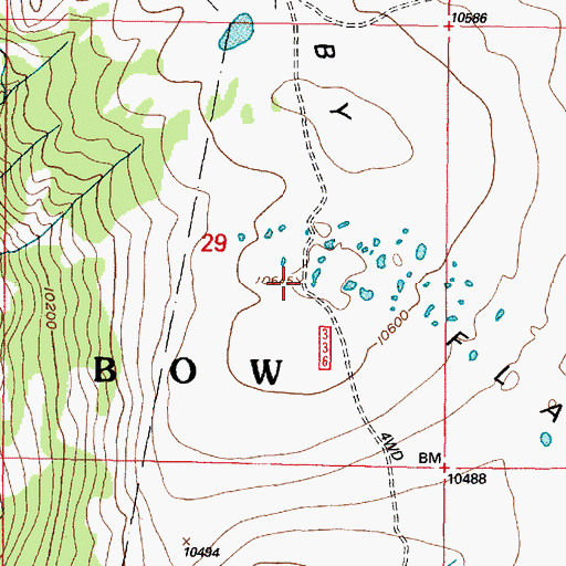 Topographic Map of Libby Flats, WY