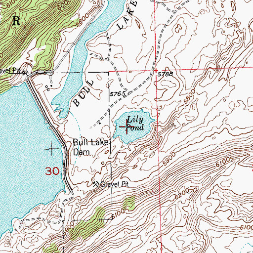 Topographic Map of Lily Pond, WY