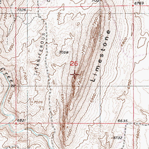 Topographic Map of Limestone Rim, WY