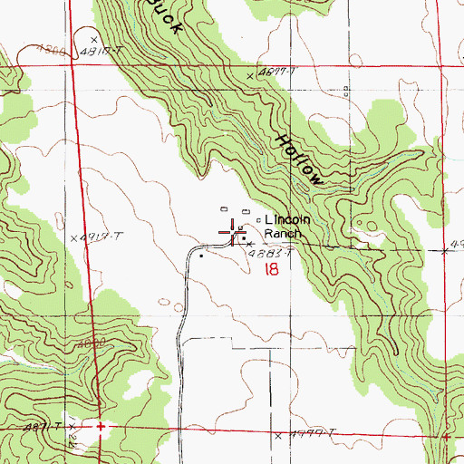 Topographic Map of Lincoln Ranch, WY