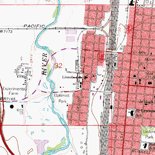 Topographic Map of Lincoln School, WY