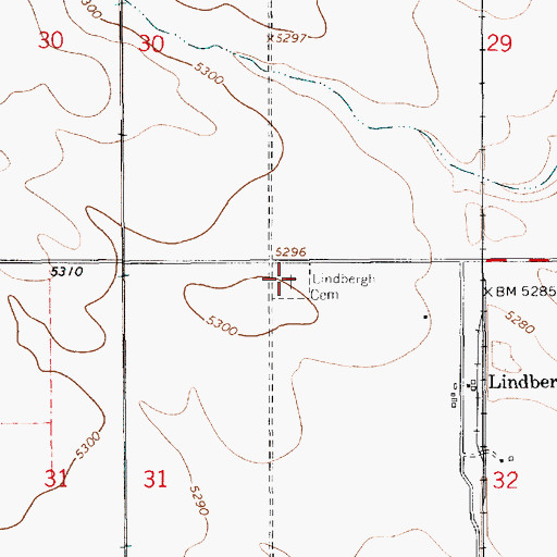 Topographic Map of Salem Cemetery, WY