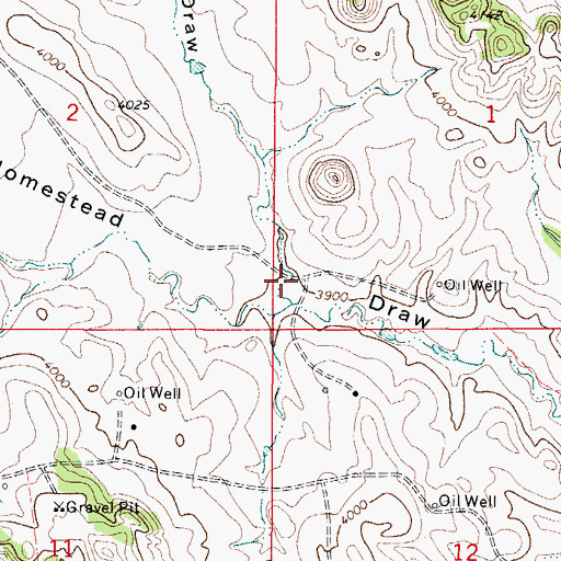Topographic Map of Line Draw, WY