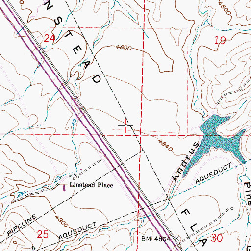 Topographic Map of Linstead Flats, WY