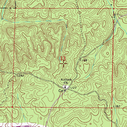 Topographic Map of Antioch Church, AL