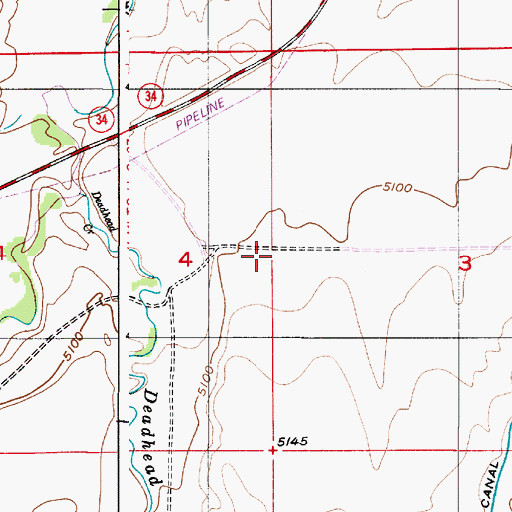 Topographic Map of Linton School, WY