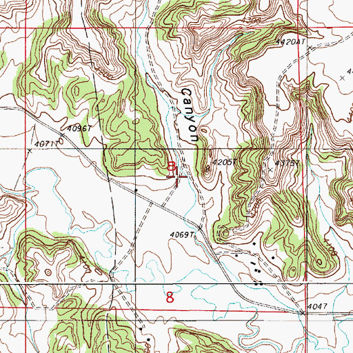 Topographic Map of Lipe Canyon, WY