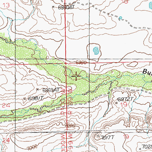 Topographic Map of Little Bar X Draw, WY