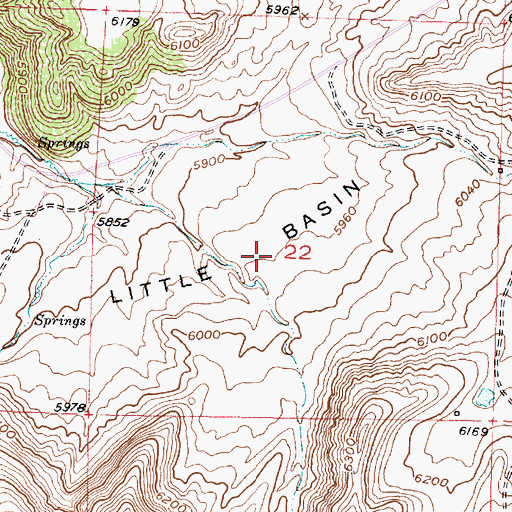 Topographic Map of Little Basin, WY
