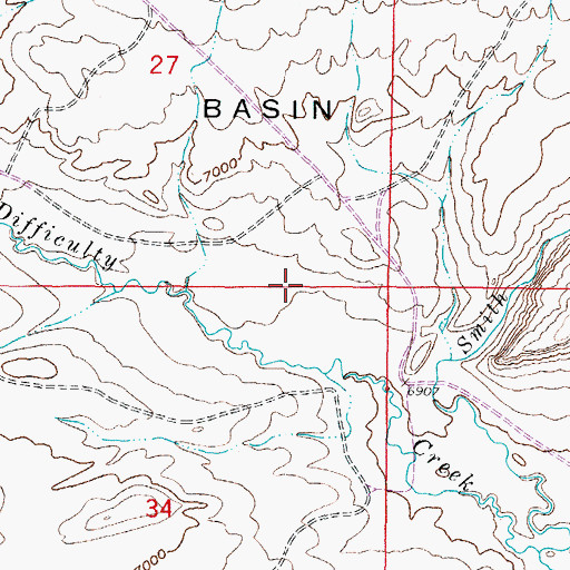 Topographic Map of Little Basin, WY