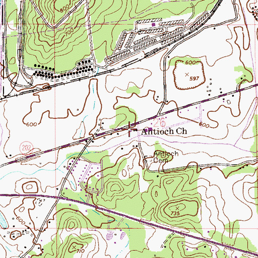 Topographic Map of Antioch Baptist Church, AL