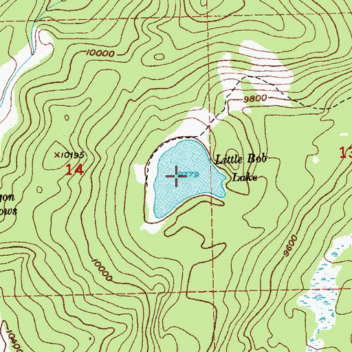 Topographic Map of Little Bob Lake, WY