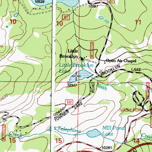Topographic Map of Little Brooklyn Lake, WY