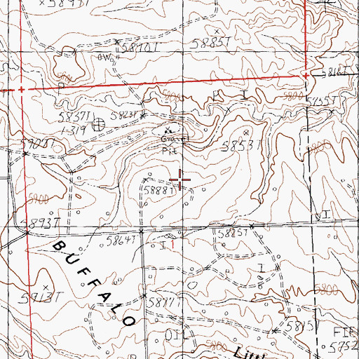Topographic Map of Little Buffalo Basin, WY