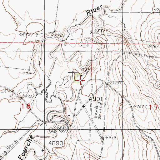 Topographic Map of Little Buffalo Ranch, WY