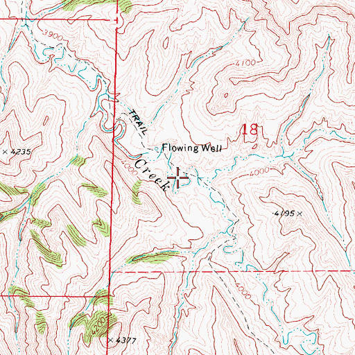 Topographic Map of Little Bull Creek, WY