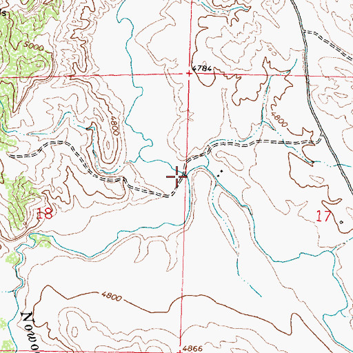 Topographic Map of Little Canyon Creek, WY
