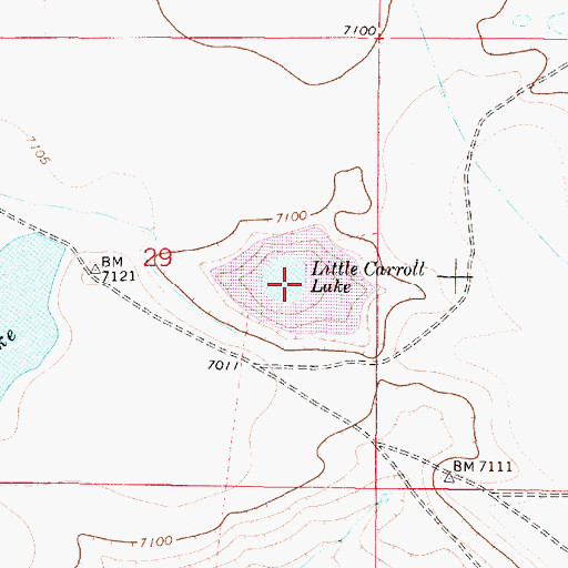 Topographic Map of Little Carroll Lake, WY