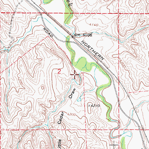 Topographic Map of Little Cedar Draw, WY