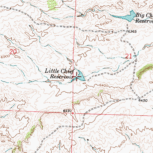 Topographic Map of Little Chief Reservoir, WY