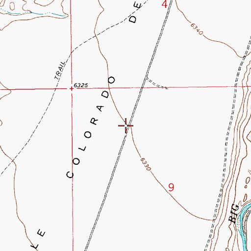 Topographic Map of Little Colorado Desert, WY