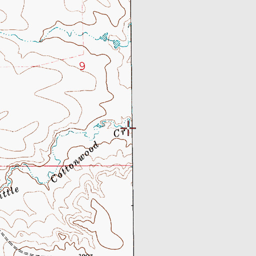 Topographic Map of Little Cottonwood Creek, WY