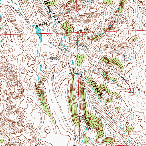 Topographic Map of Little Cottonwood Draw, WY