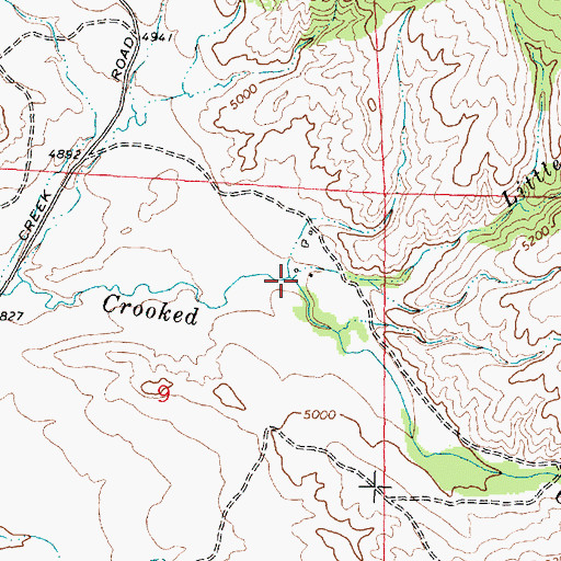 Topographic Map of Little Creek, WY