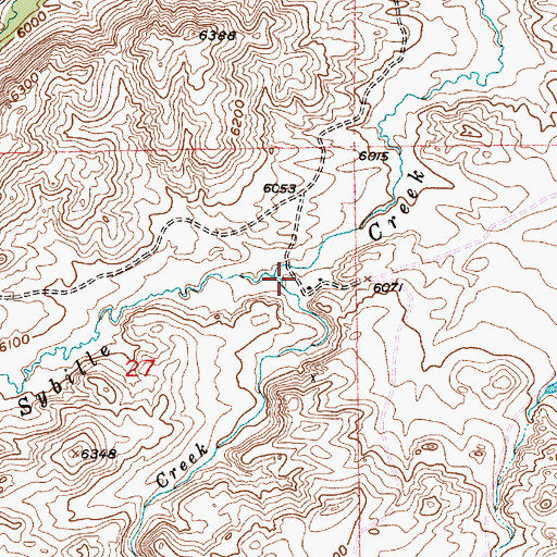 Topographic Map of Little Creek, WY