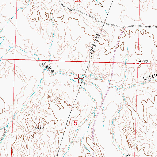Topographic Map of Little Denver Jake Draw, WY