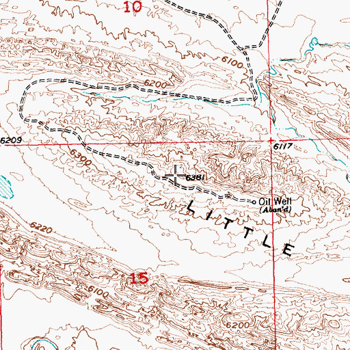 Topographic Map of Little Dome, WY