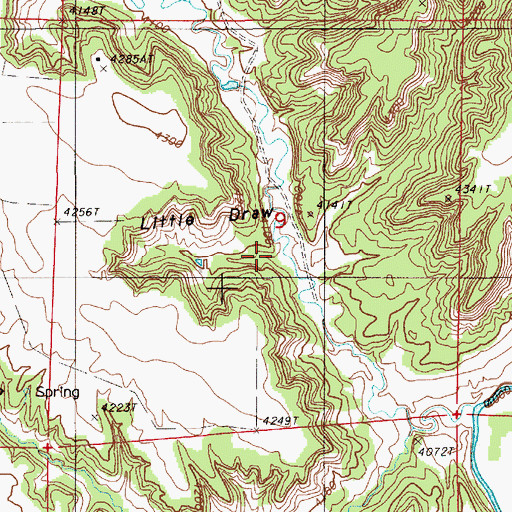 Topographic Map of Little Draw, WY