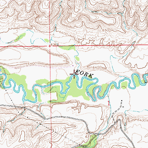 Topographic Map of Little Dry Creek, WY