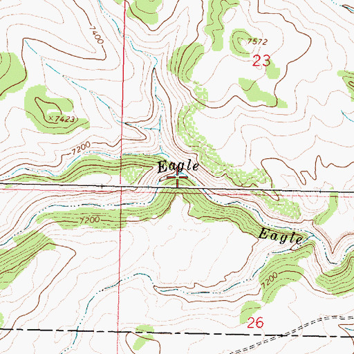 Topographic Map of Little Eagle Creek, WY