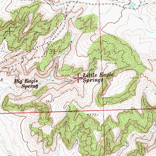 Topographic Map of Little Eagle Springs, WY