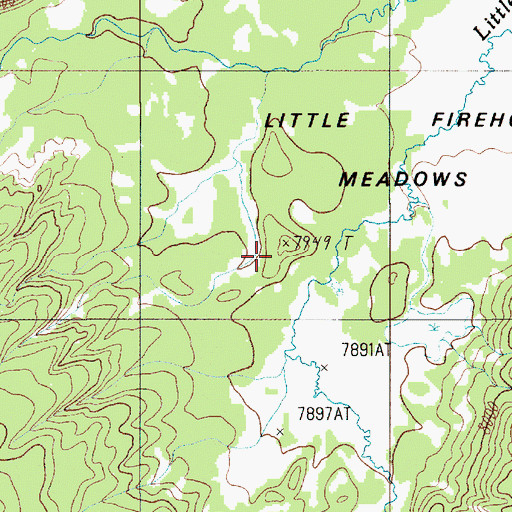 Topographic Map of Little Firehole Meadows, WY