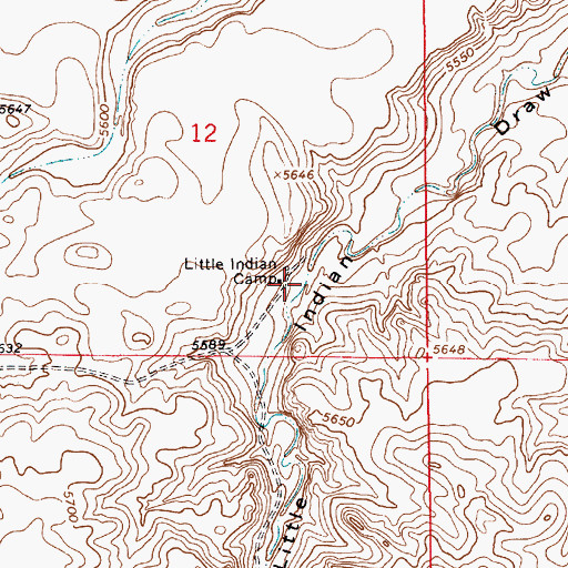 Topographic Map of Little Indian Camp, WY