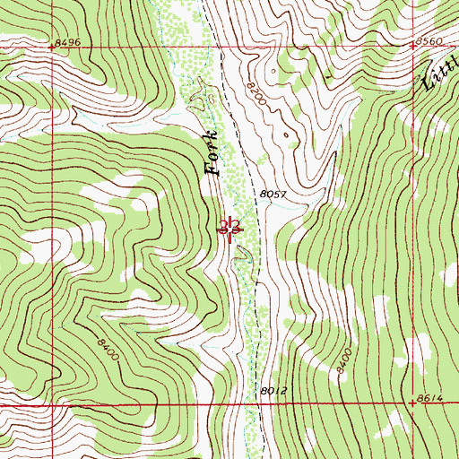 Topographic Map of Little Indian Creek, WY