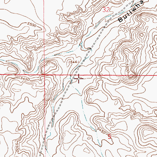 Topographic Map of Little Indian Draw, WY