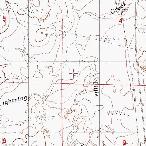 Topographic Map of Little Lightning Creek, WY