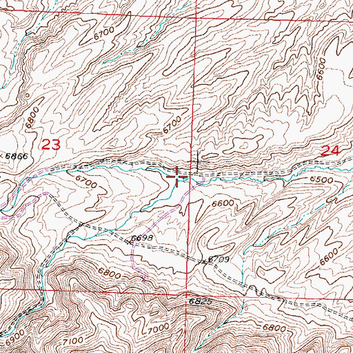 Topographic Map of Little Long Creek, WY