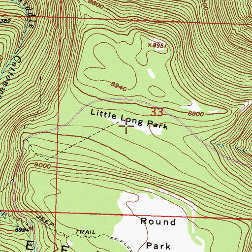 Topographic Map of Little Long Park, WY