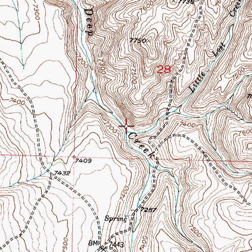 Topographic Map of Little Lost Creek, WY